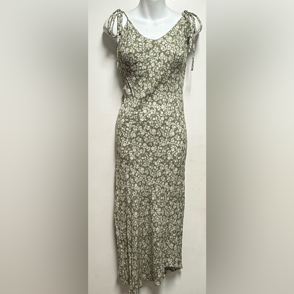 Audrey 3+1 Green and Cream Floral Dress Size S